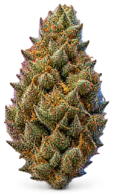 AI-generated illustration of a cannabis flower for the Animal Cake page, not a photo of the strain