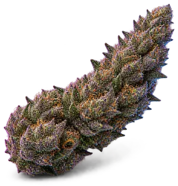 AI-generated illustration of a cannabis flower for the Blue Dragon page, not a photo of the strain