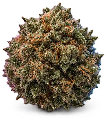 AI-generated illustration of a cannabis flower for the Bubba Kush page, not a photo of the strain