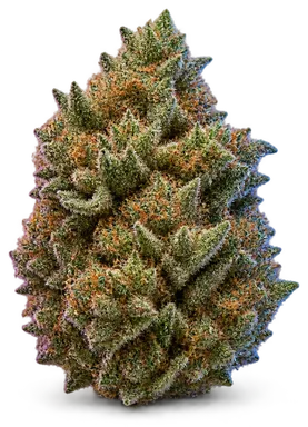AI-generated illustration of a cannabis flower for the Dante's Inferno page, not a photo of the strain