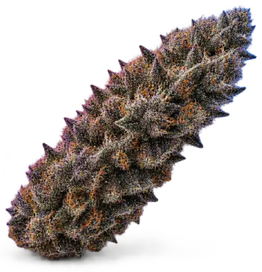 AI-generated illustration of a cannabis flower for the Death Star page, not a photo of the strain