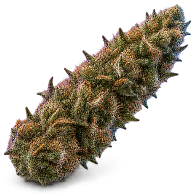 AI-generated illustration of a cannabis flower for the Hashbar OG page, not a photo of the strain