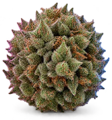 AI-generated illustration of a cannabis flower for the Larry Lovestein page, not a photo of the strain