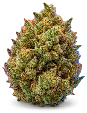 AI-generated illustration of a cannabis flower for the Lemon Butter page, not a photo of the strain