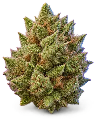 AI-generated illustration of a cannabis flower for the Lemon OG Haze X Ethos Cookies page, not a photo of the strain