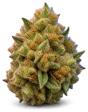 AI-generated illustration of a cannabis flower for the Lemon Tree page, not a photo of the strain