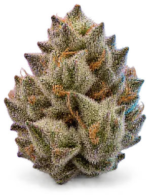 AI-generated illustration of a cannabis flower for the Red Eye page, not a photo of the strain