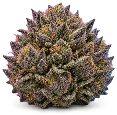 AI-generated illustration of a cannabis flower for the Strawberry Banana page, not a photo of the strain