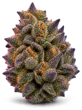 AI-generated illustration of a cannabis flower for the Strawberry Shortcake page, not a photo of the strain