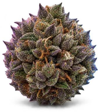 AI-generated illustration of a cannabis flower for the Strawberry Strip page, not a photo of the strain
